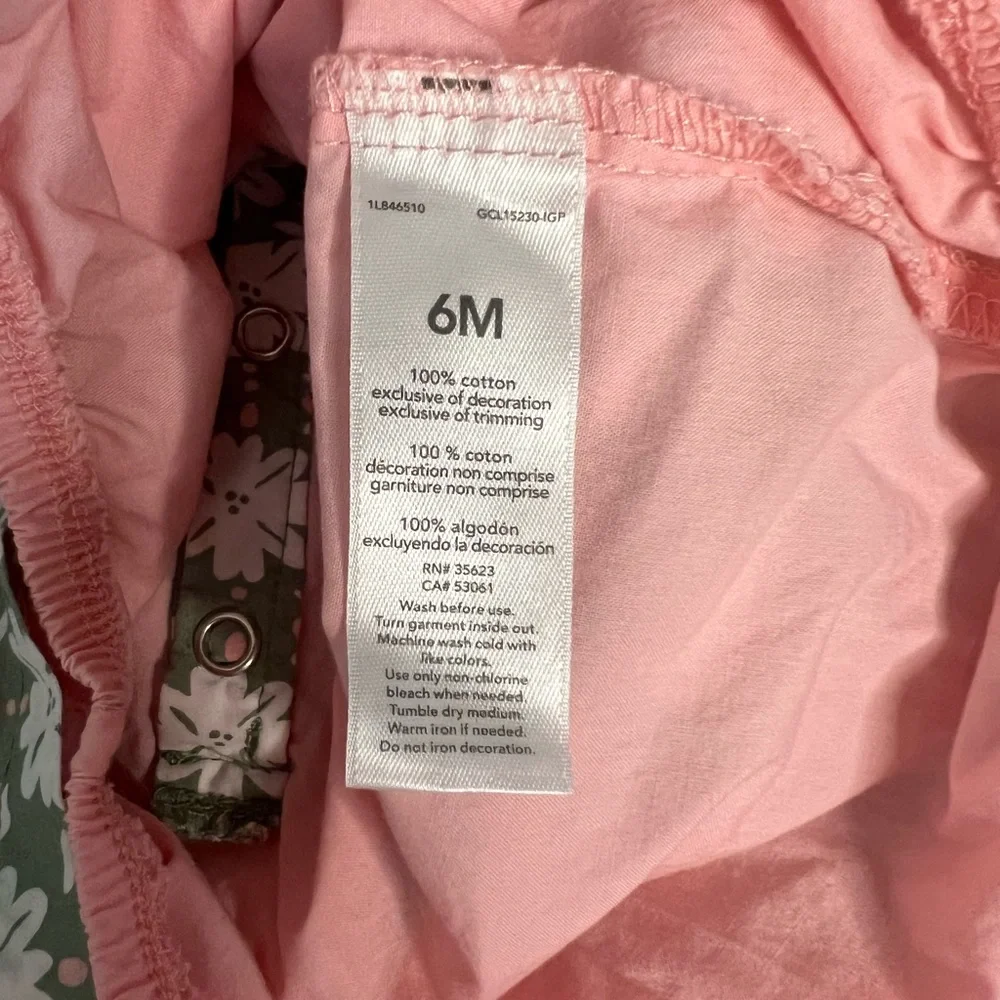 Carter’s Just One You 6 Month Baby Girl Green, Pink, & White Floral Outfit